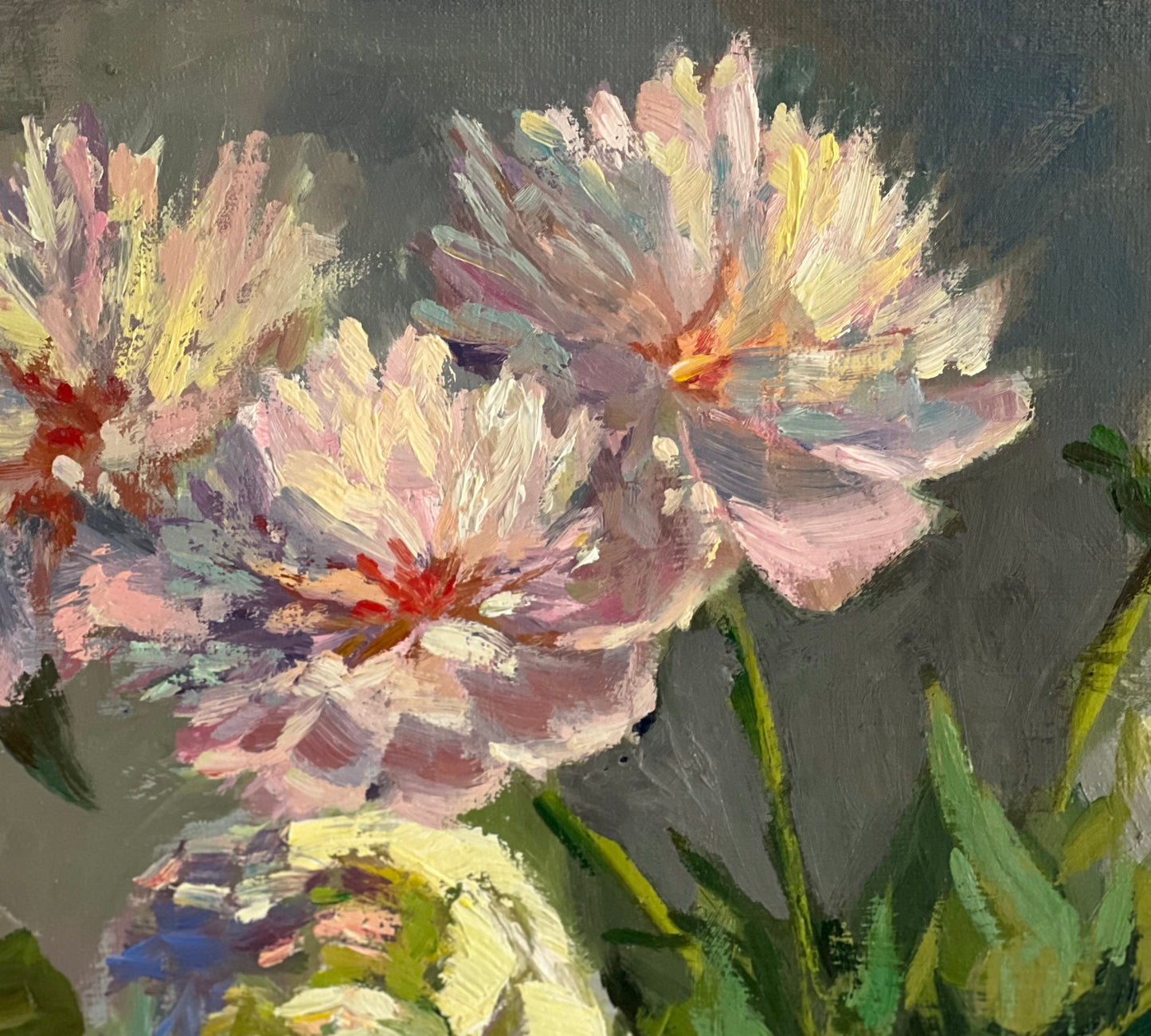 A royal bouquet!  - Large Original Oil Painting of Peony Flowers