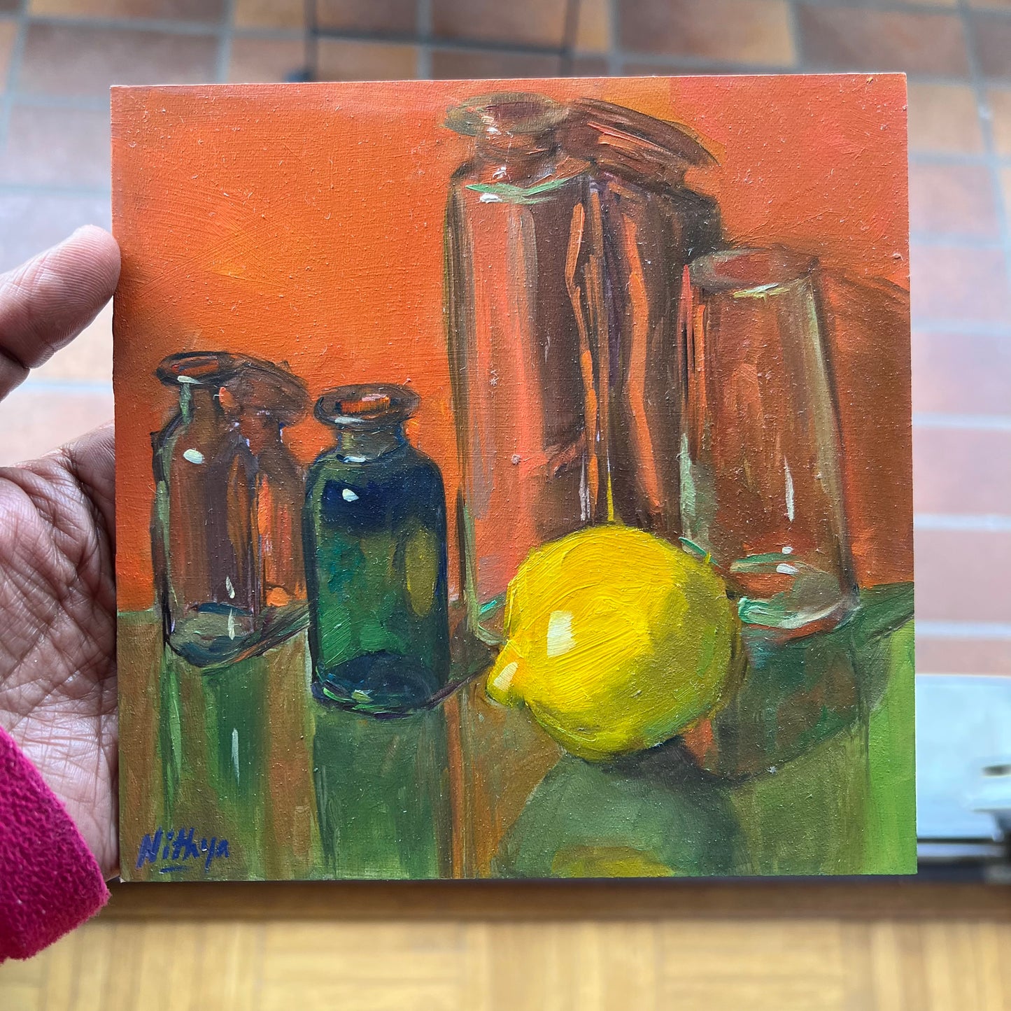 Small Oil Painting - Citrus Reflections 2