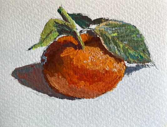 Mini Gouache Painting - Portrait of an orange