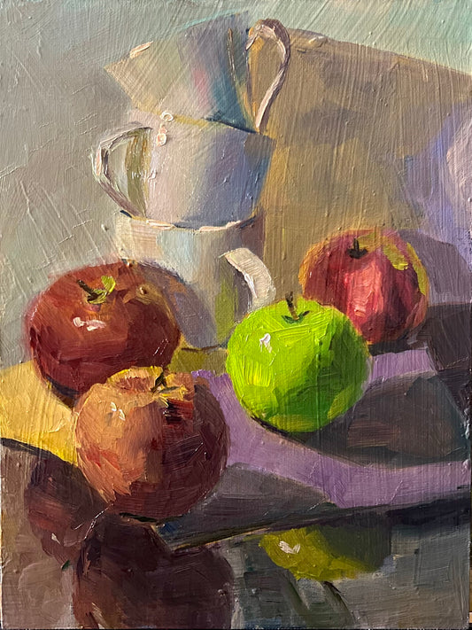 An Apple a Day Series - 19 - Small Original Oil Painting