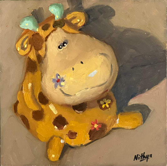 Small  Oil Painting - Baby Giraffe
