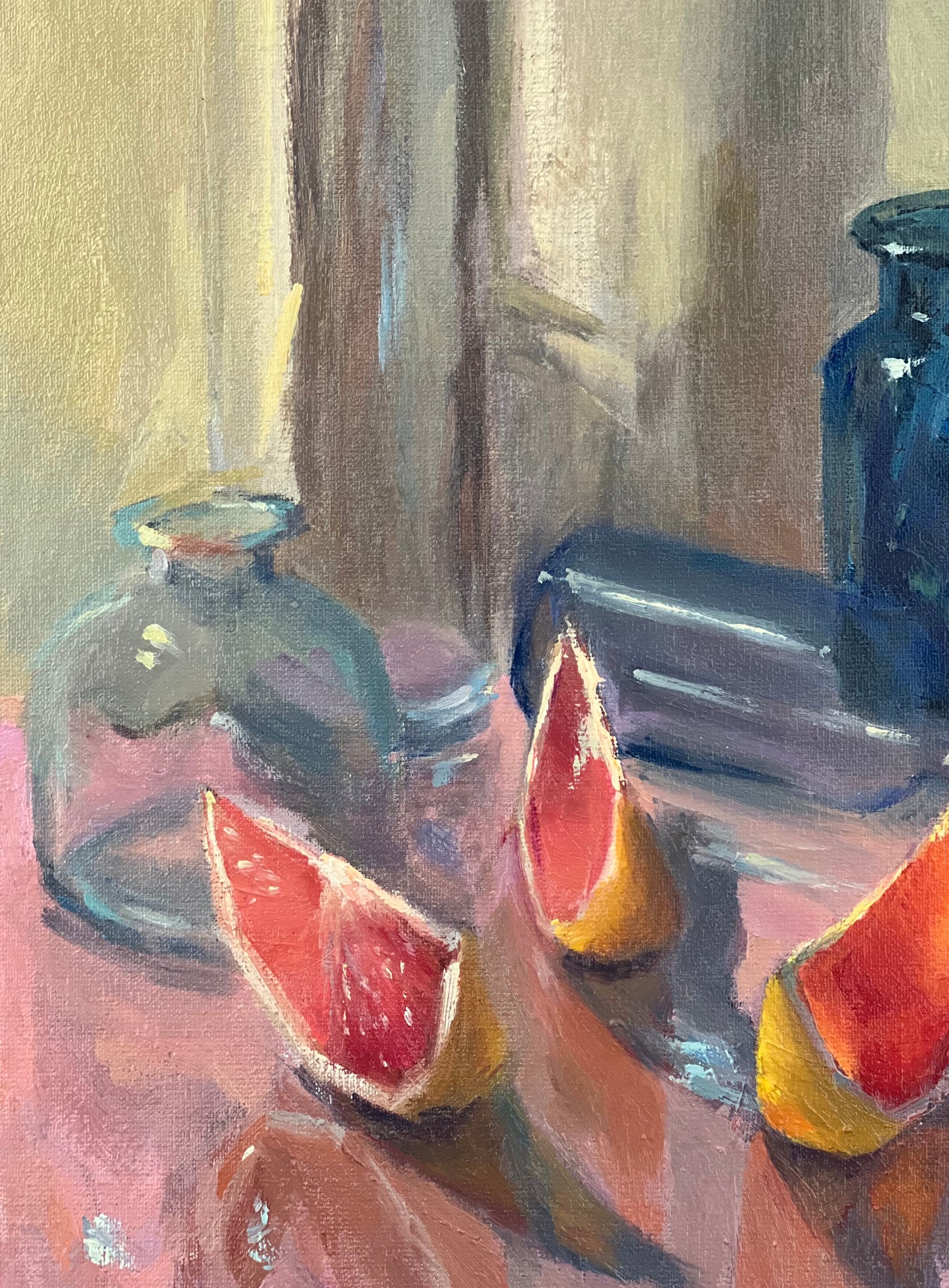 Large Still Life - Grapefruits and Glass