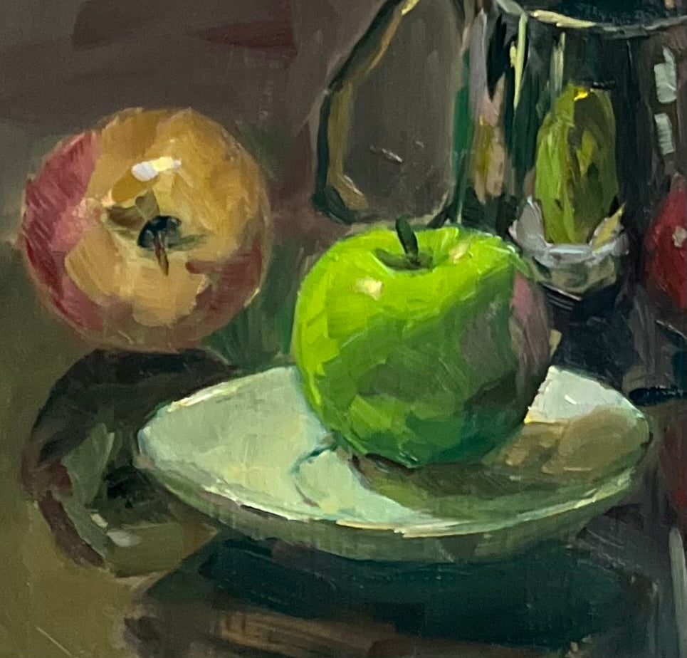 Apple Reflections 2  - Small Original Oil Painting