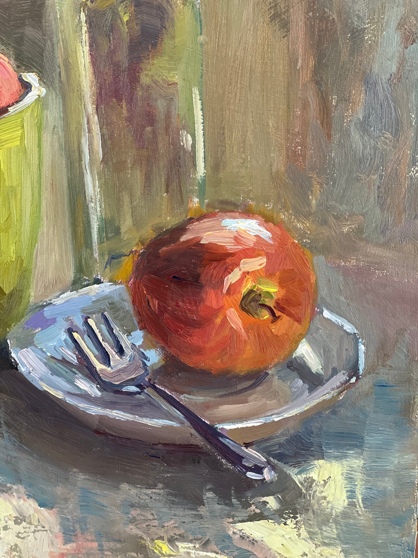 Still Life Oil Painting - Apples with a Green cup!