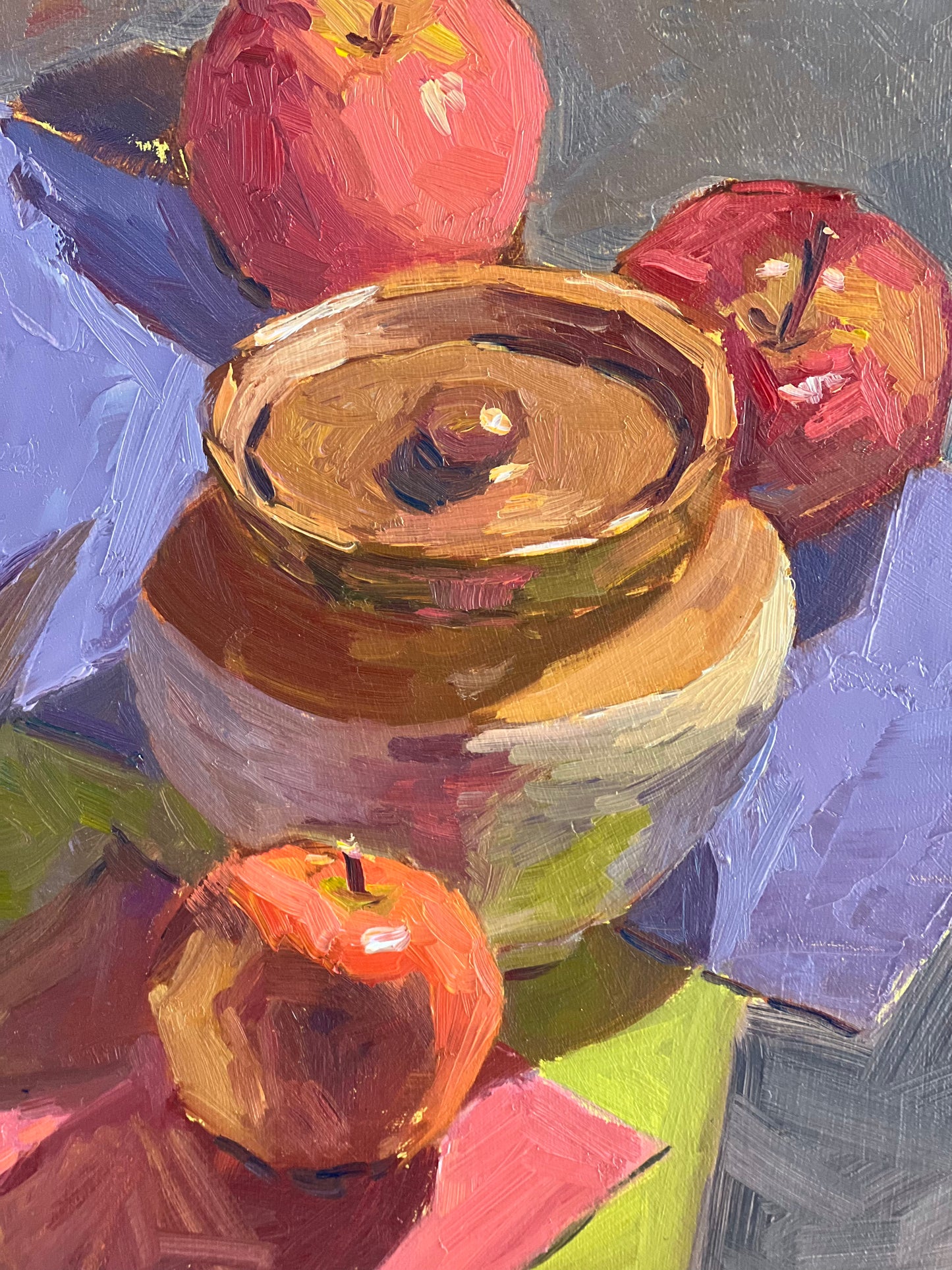 Still Life Oil Painting - A Jar and some apples!