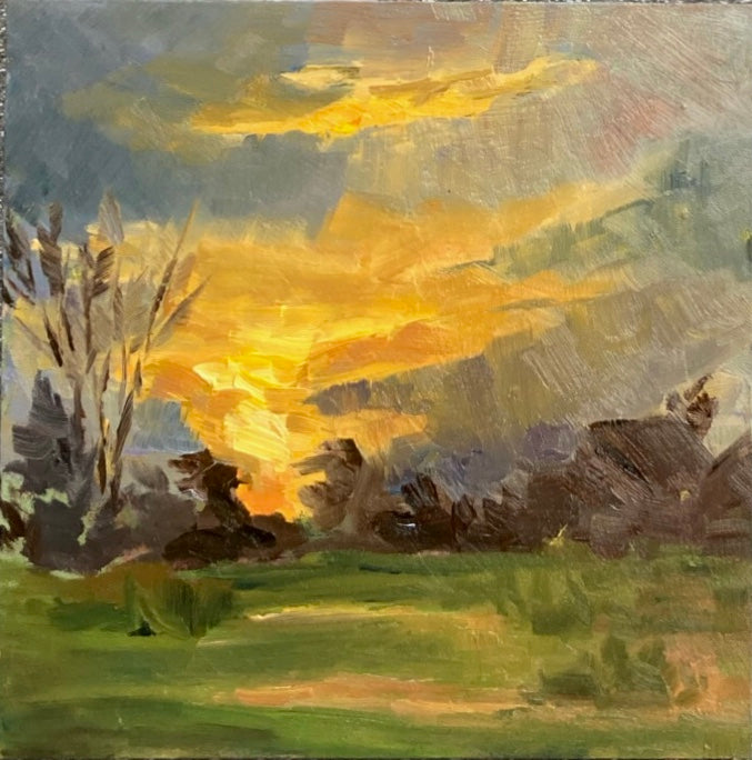Small Oil Painting Skyscape - Sunrise Series 8