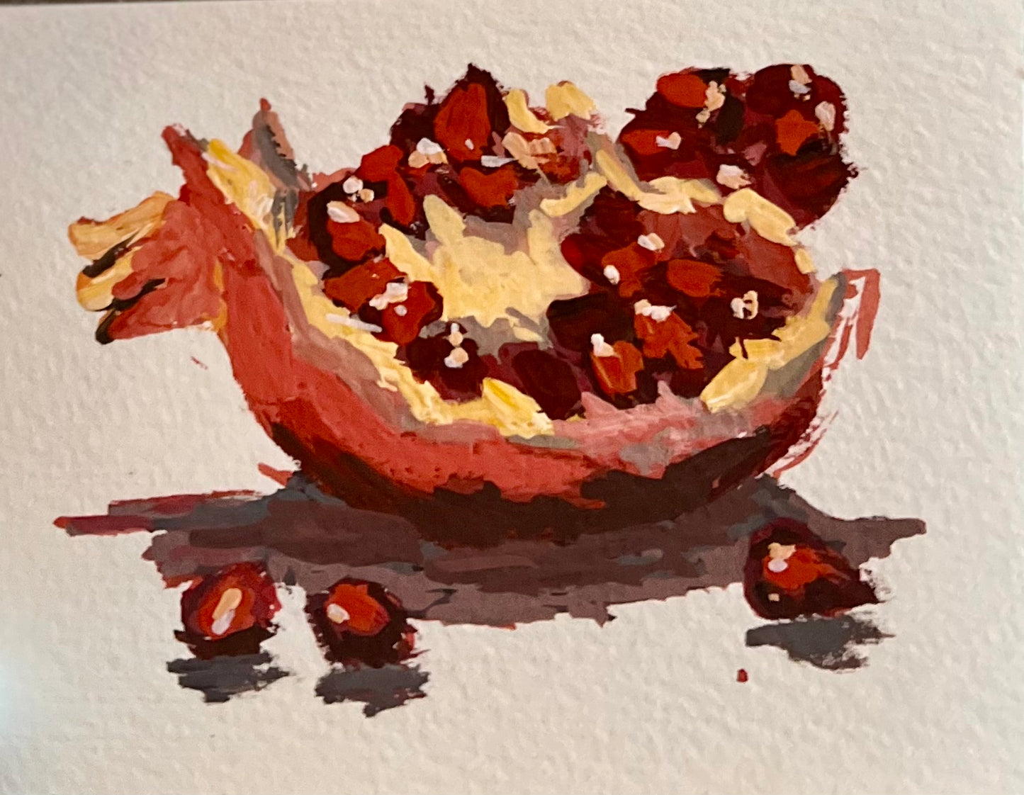 Mini Gouache Painting - Pomegranate Pearls!