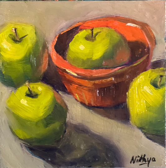 Small Painting - Apple Reflections