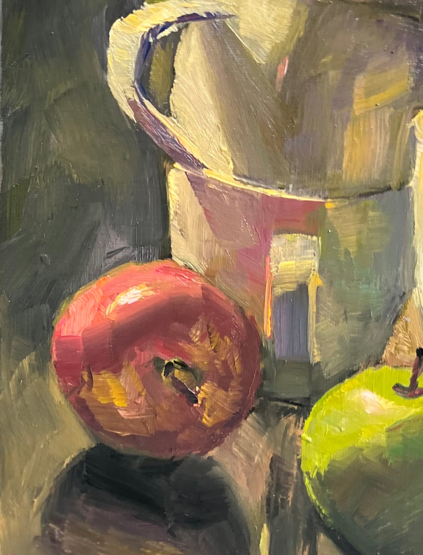 Apples in the Spotlight - Small Original Oil Painting