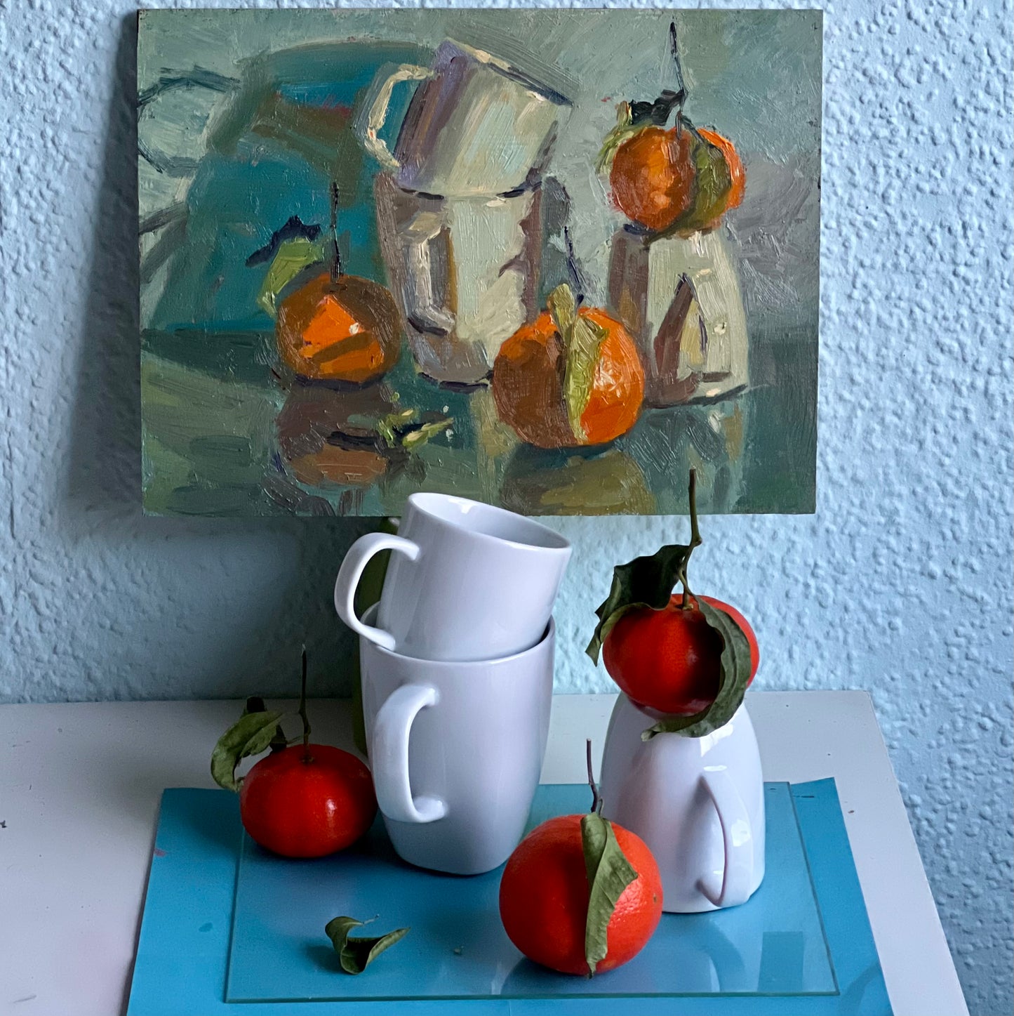 Oranges and Cups - Still Life Oil Painting