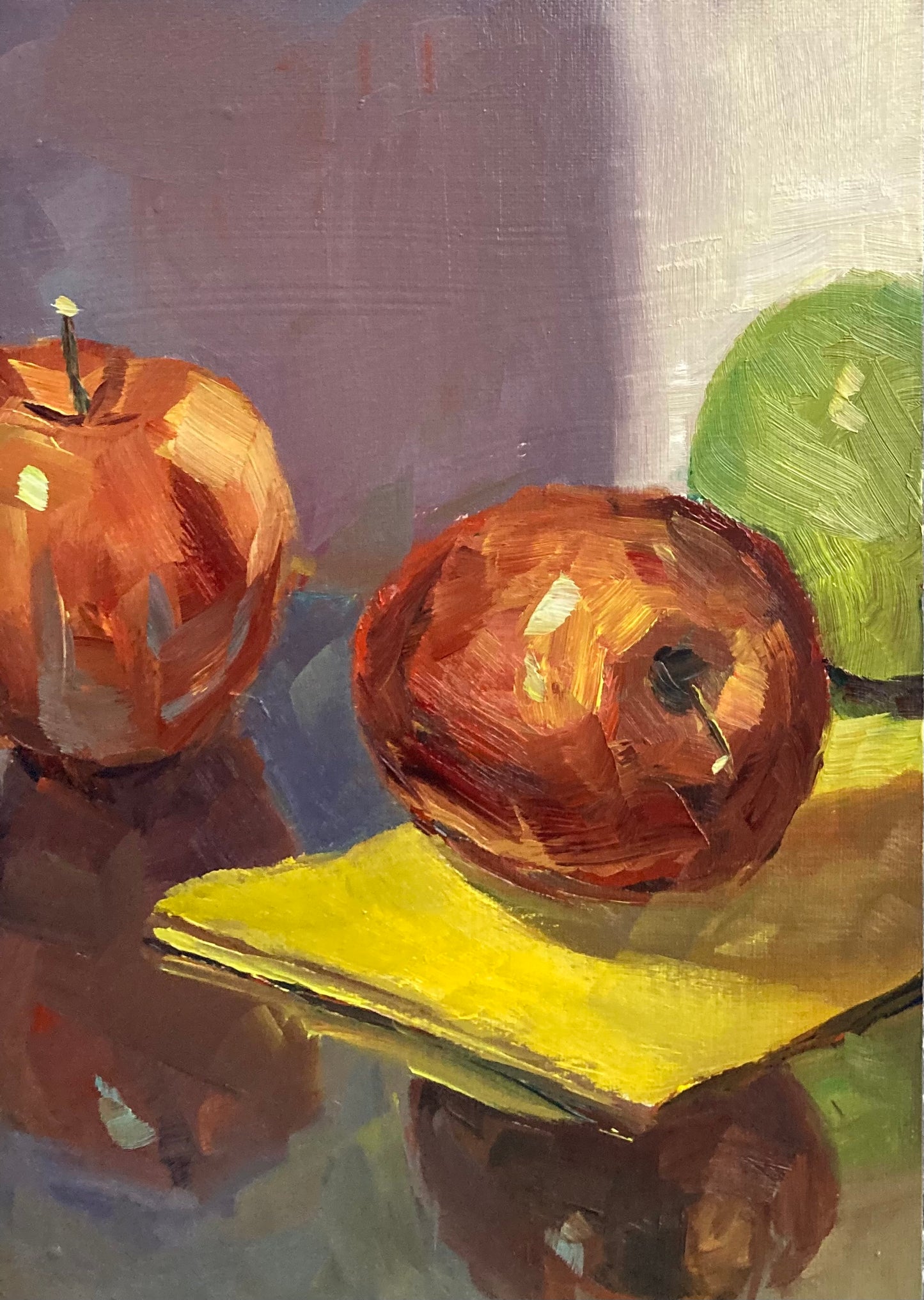 Apple Trio - Small Original Oil Painting