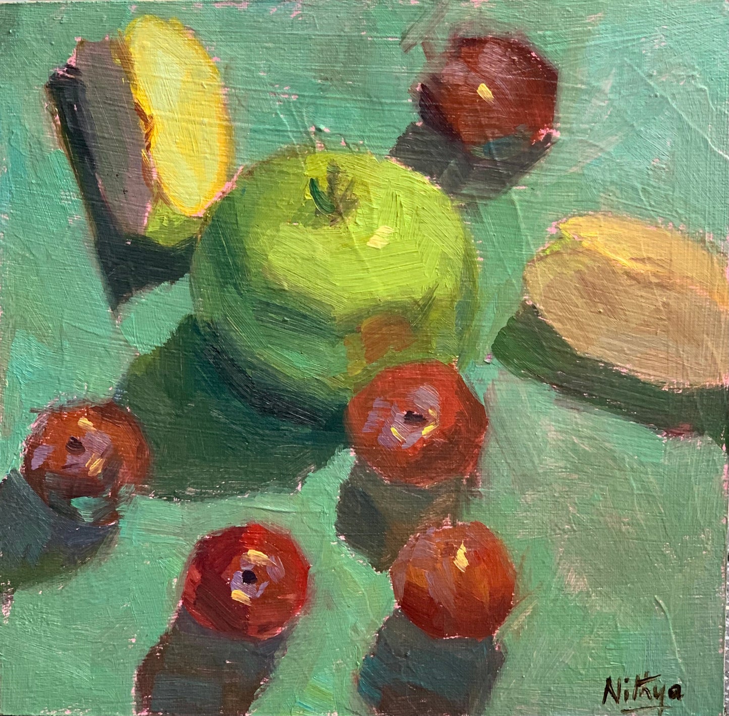 Apples and Plums 2 - Original Oil Painting