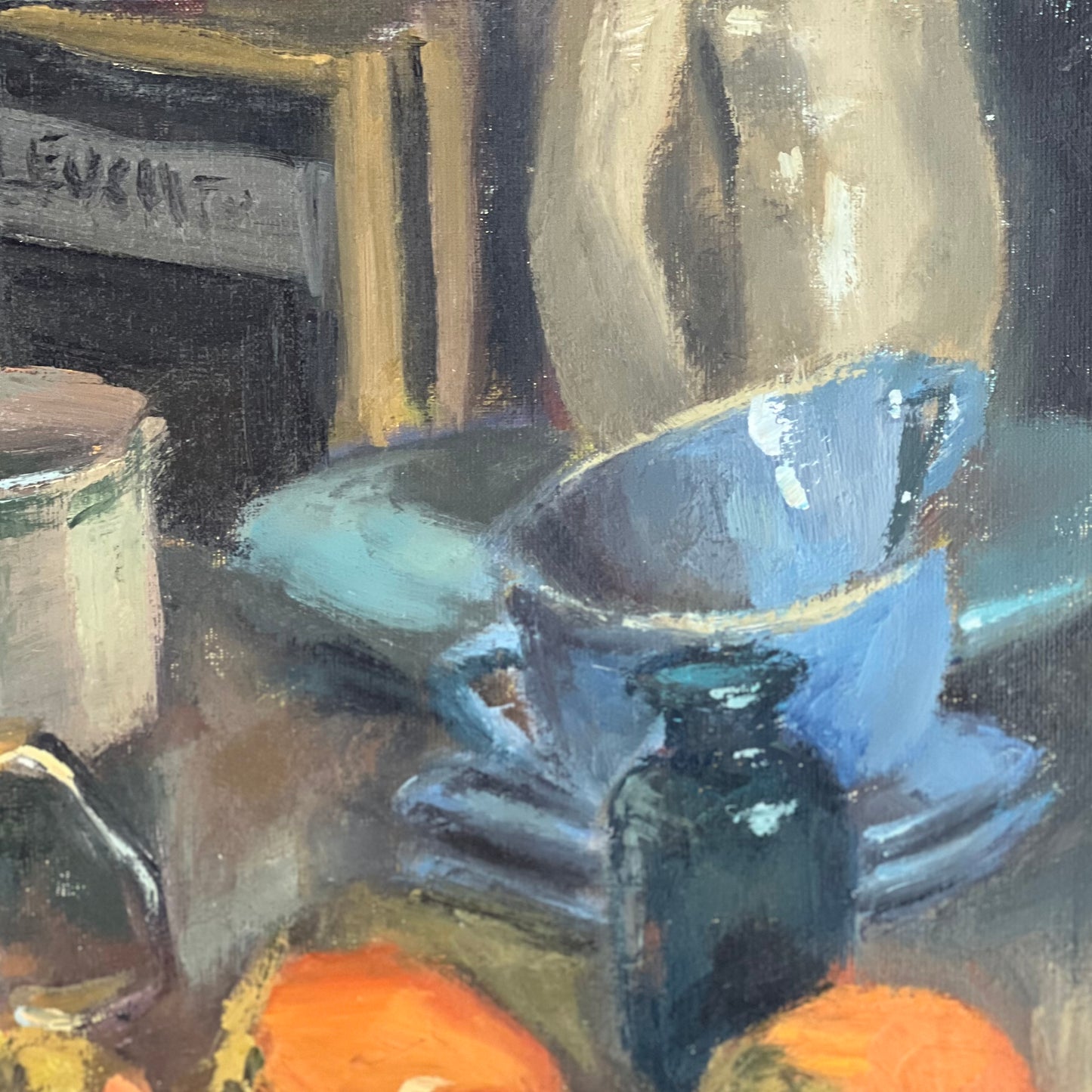 Large Still Life Painting - Everything but the kitchen sink!