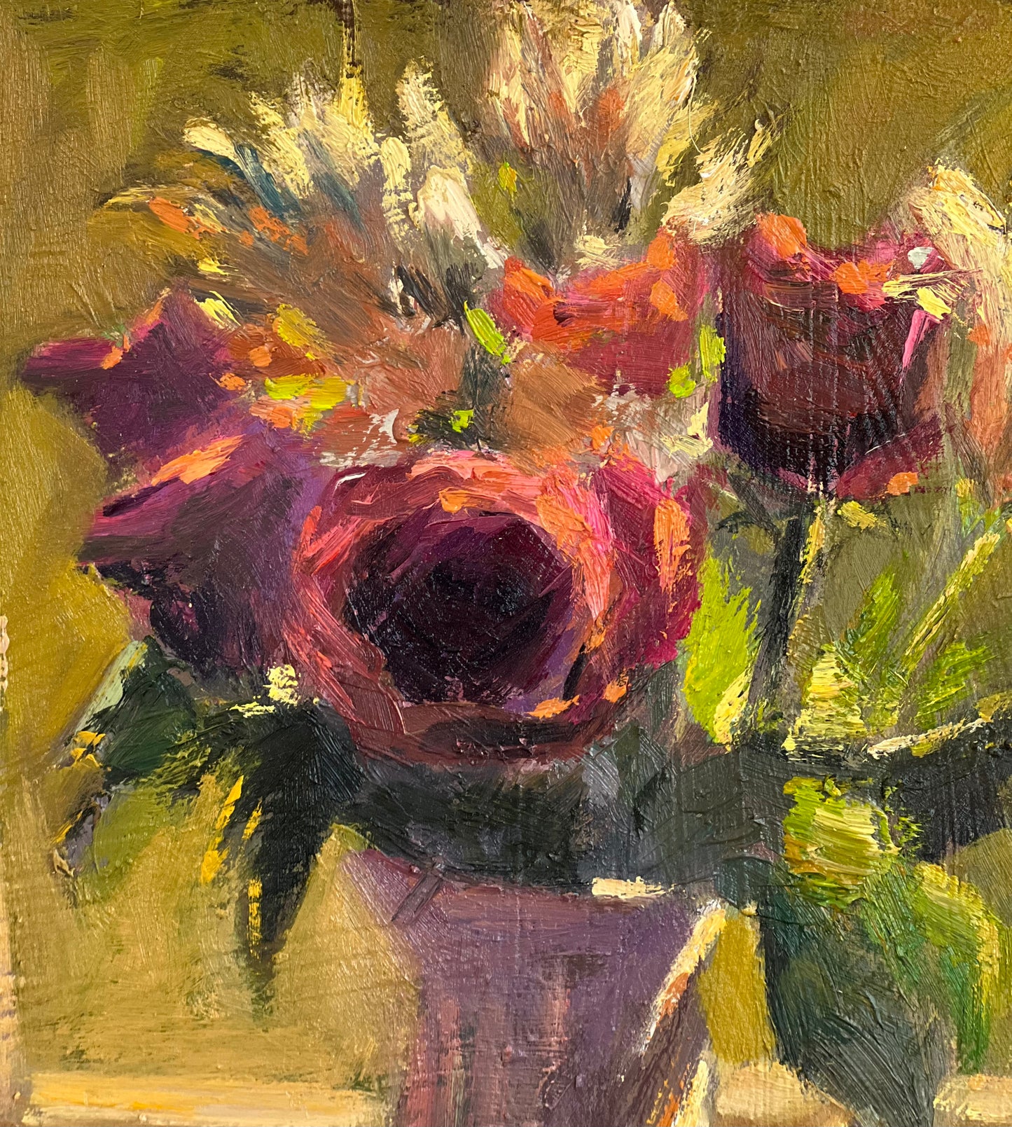 Still Life Oil Painting - Backlit bouquet