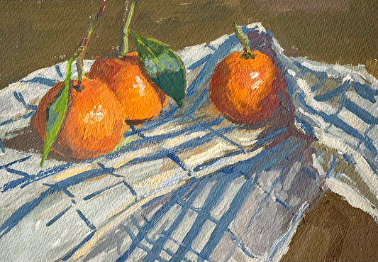 Gouache Painting - Oranges and stripes!