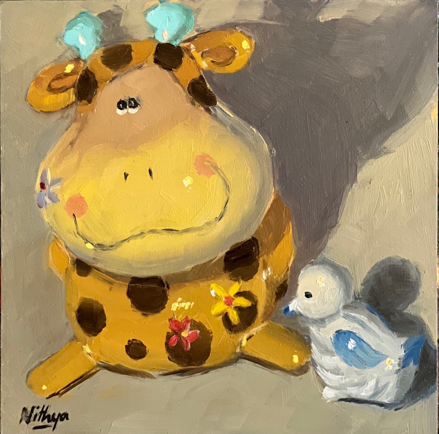 Small  Oil Painting - Baby Giraffe 2