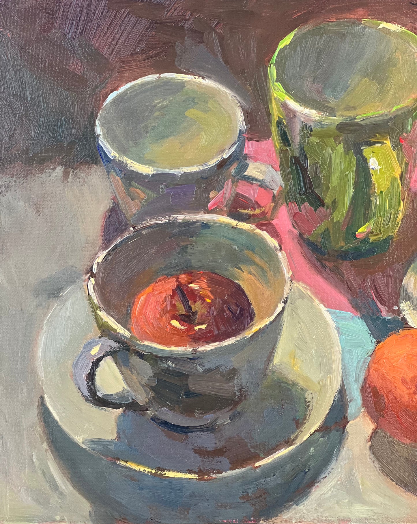 Still Life Oil Painting - Apples and Cup Series 9