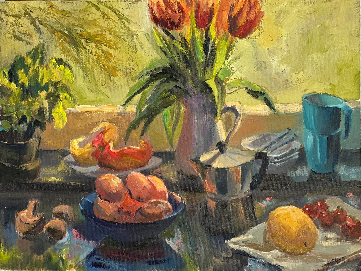 Still Life Oil Painting - Breakfast prep!