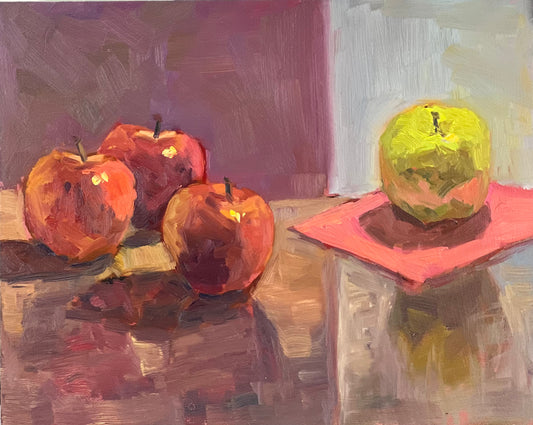 Still Life Oil Painting - Just some apples and reflections!