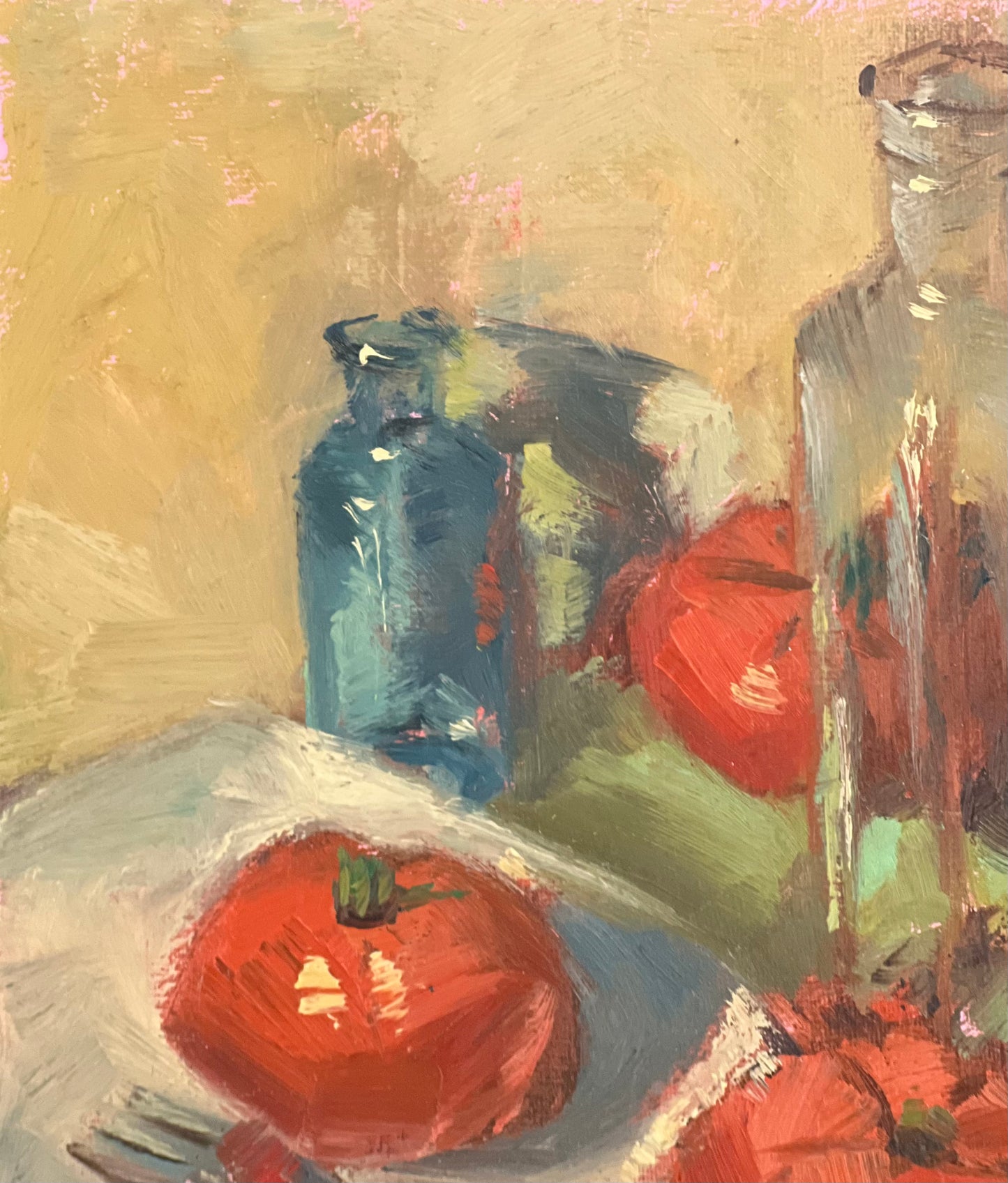 Still Life oil painting - Tomatoes and Glass