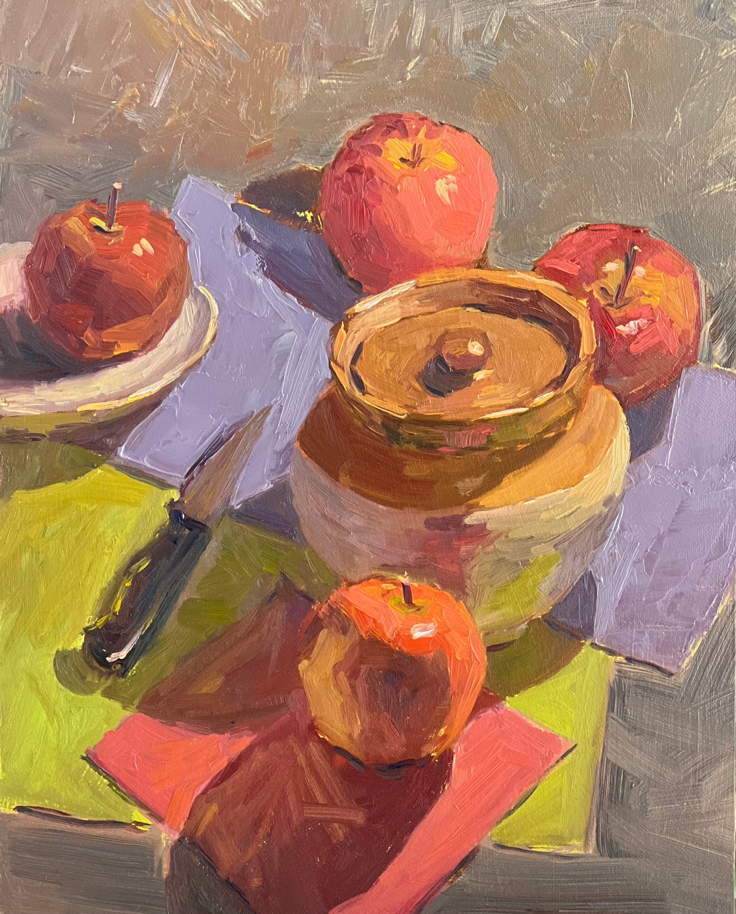 Still Life Oil Painting - A Jar and some apples!