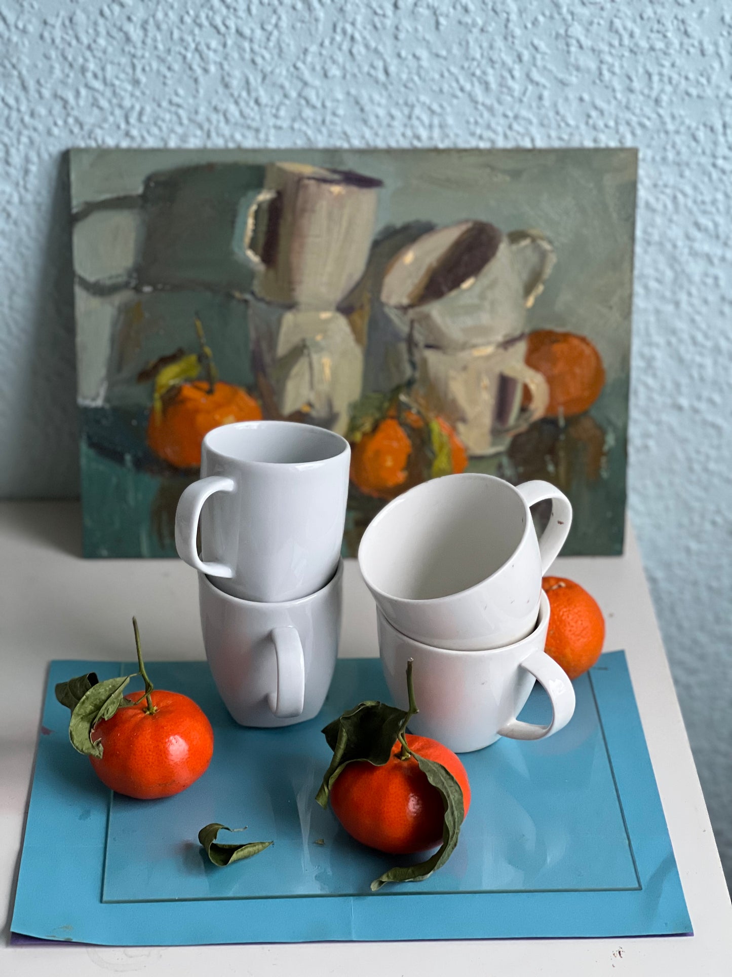 Oranges and Teacups - Still Life Oil Painting