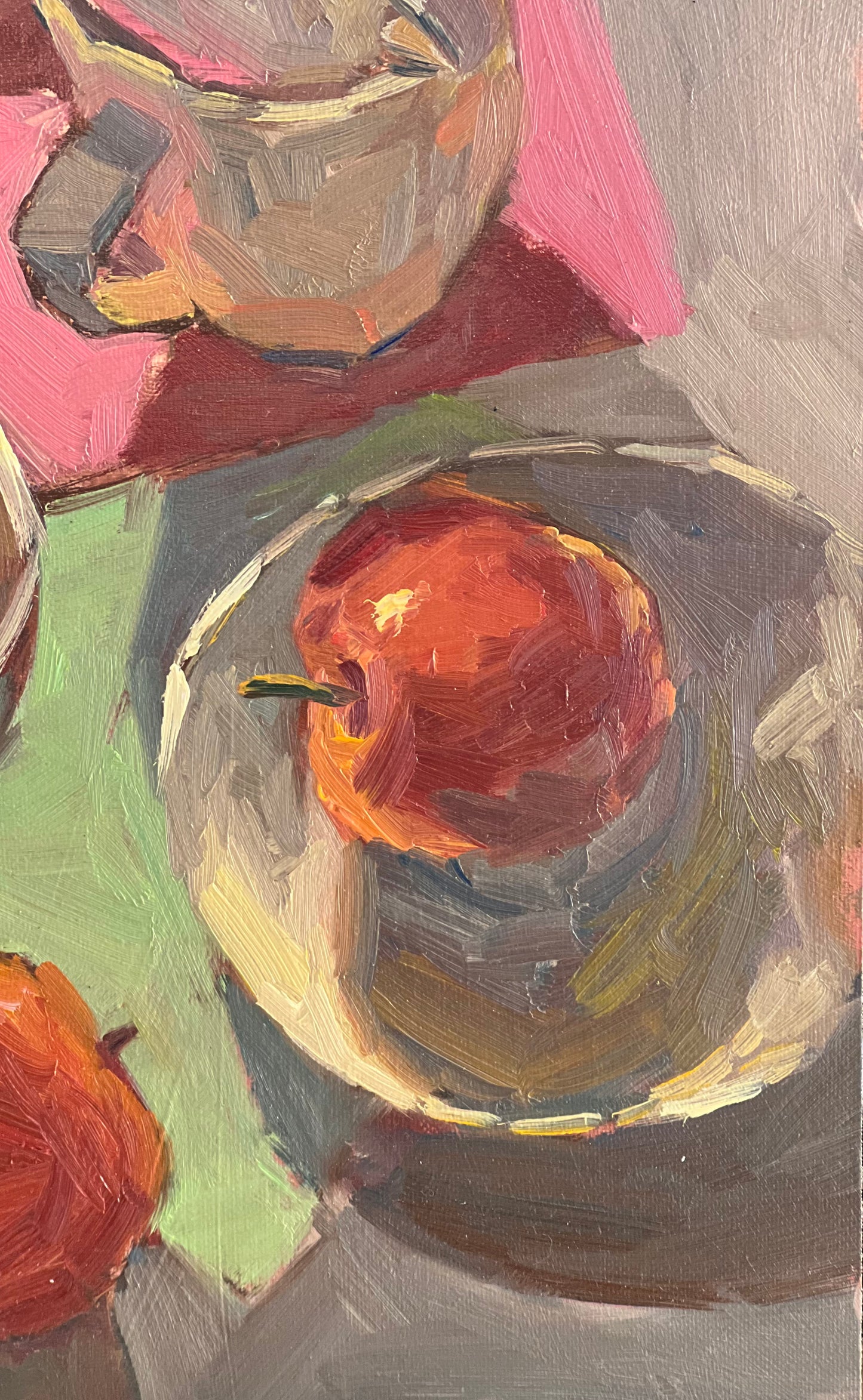 Still Life Oil Painting - Apples and Cup Series 4