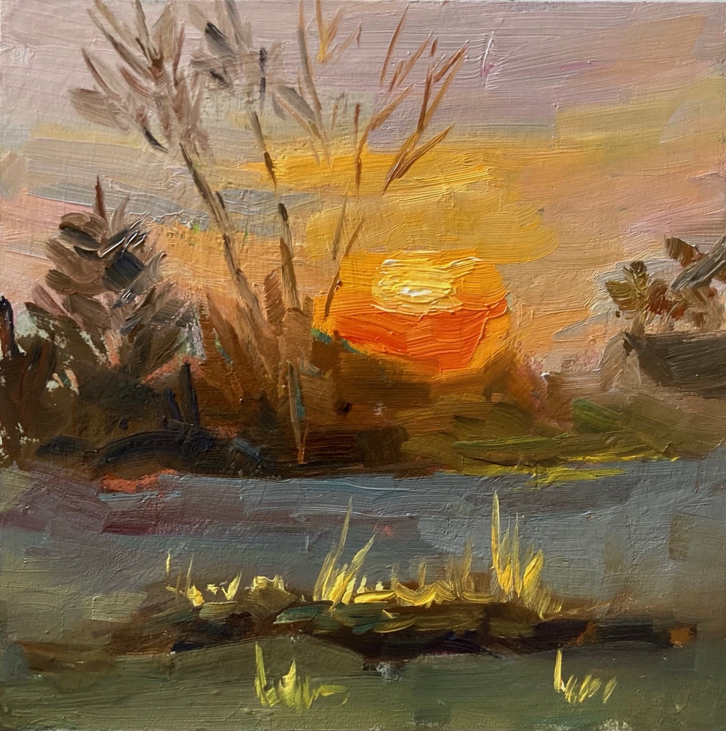 Small Oil Painting Skyscape - Sunrise Series 9