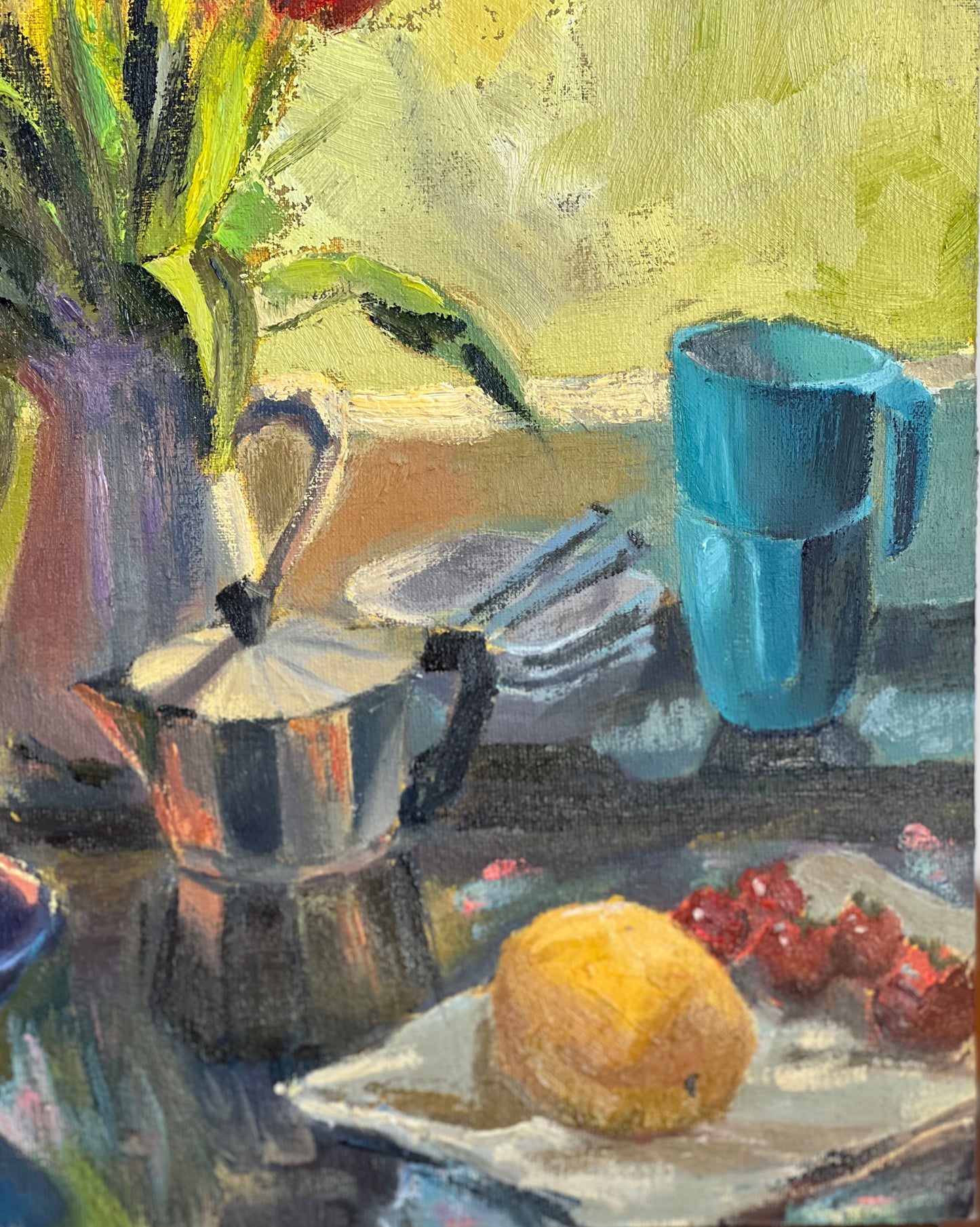 Still Life Oil Painting - Breakfast prep!