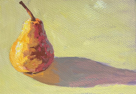 Gouache Painting - Solo Pear under the sun