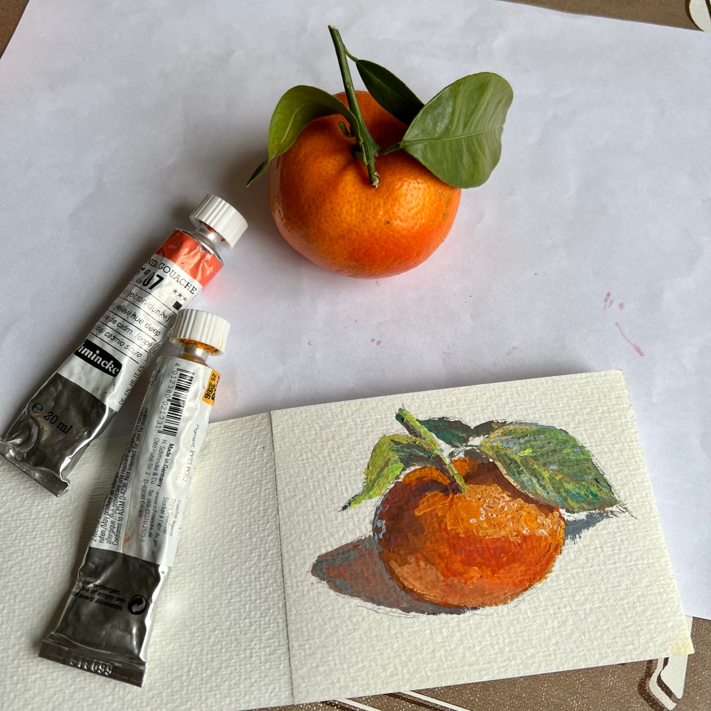 Mini Gouache Painting - Portrait of an orange