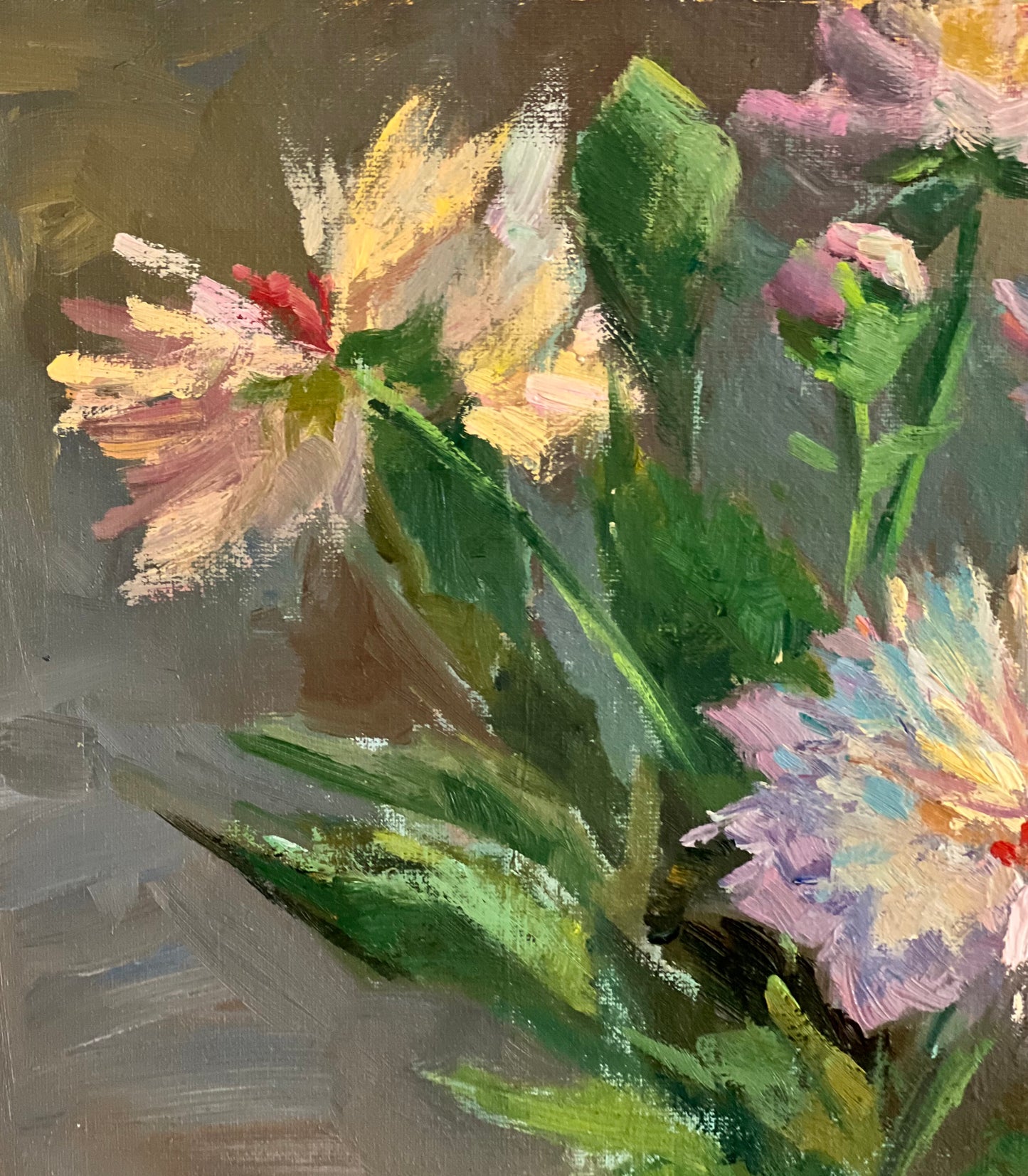 Pink and Pretty! - Original Oil Painting of Flowers