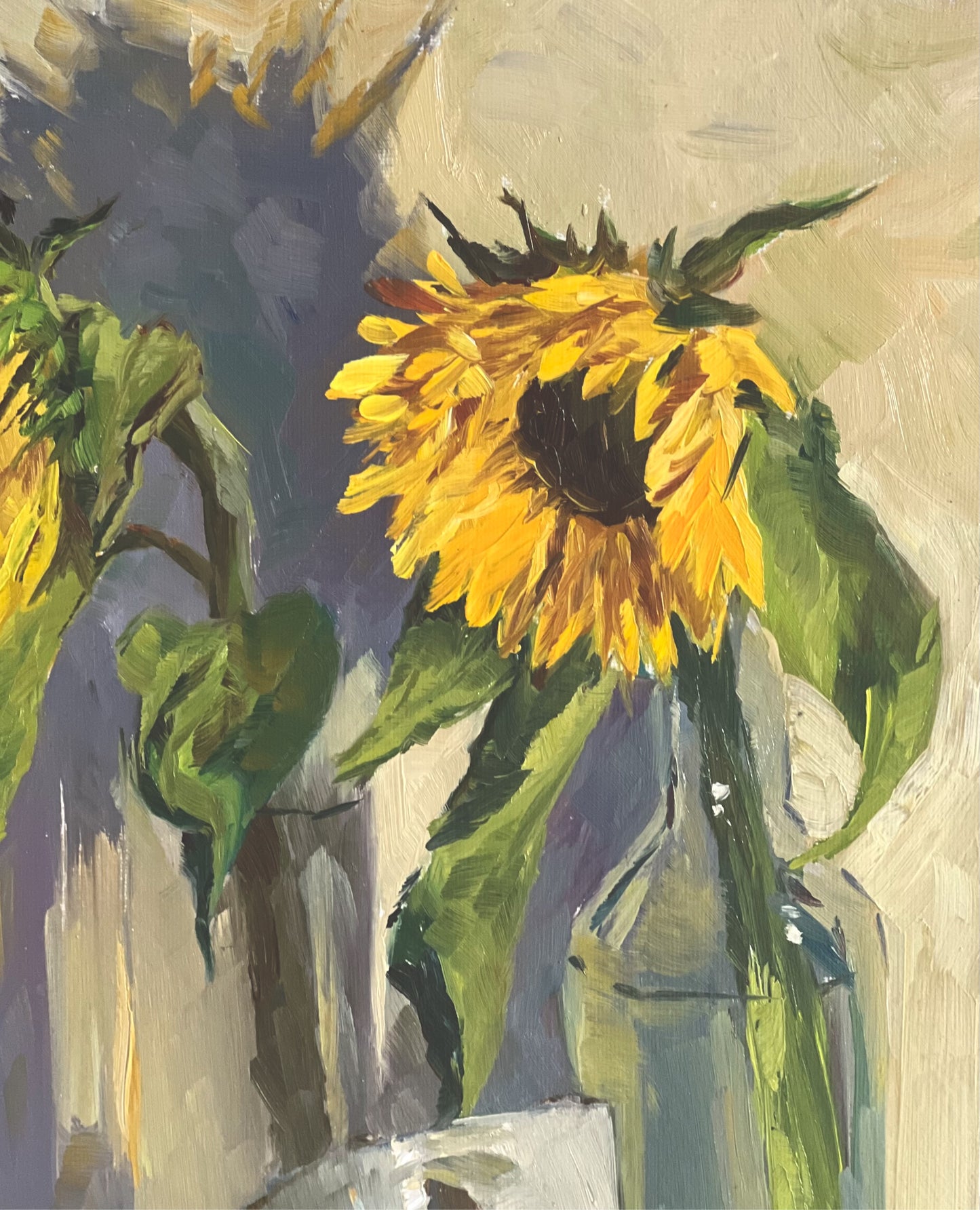 Sunflower Series 14 - Original Stilllife Painting, 8 by 12 inches