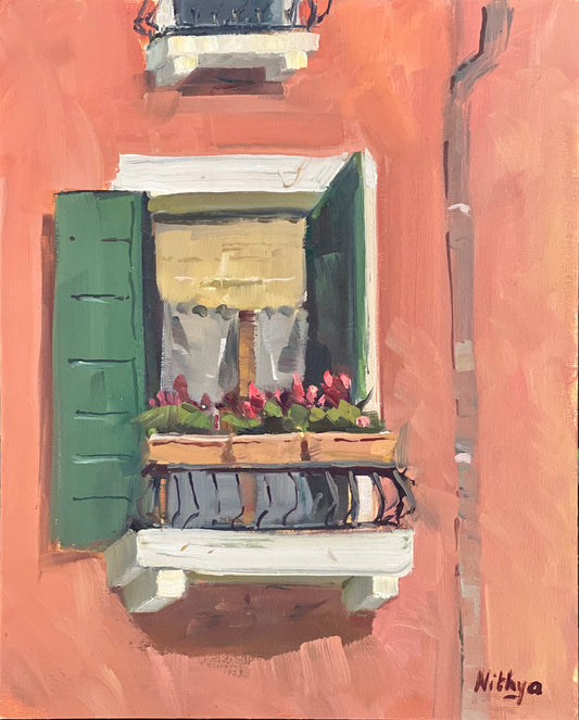 Oil Painting of Italy - Italian Window