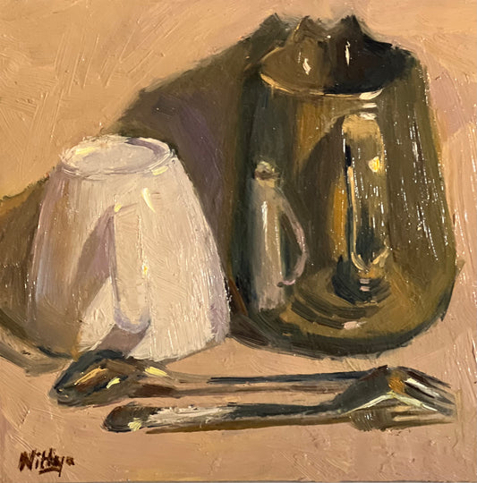 Small  Oil Painting - Black and White Series - 12