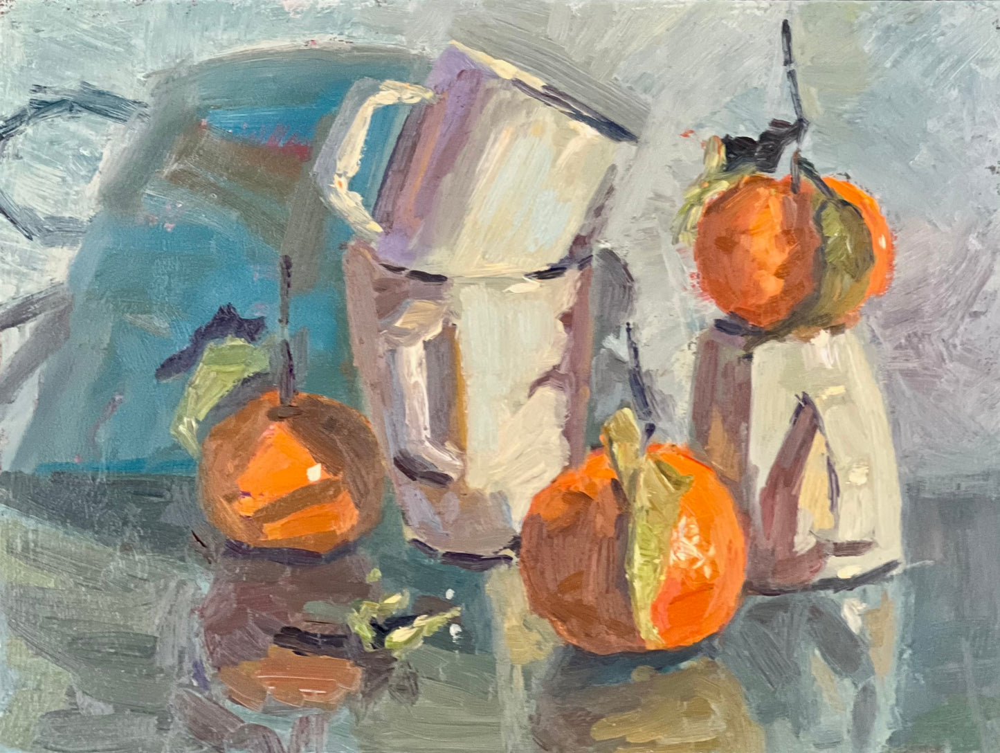 Oranges and Cups - Still Life Oil Painting