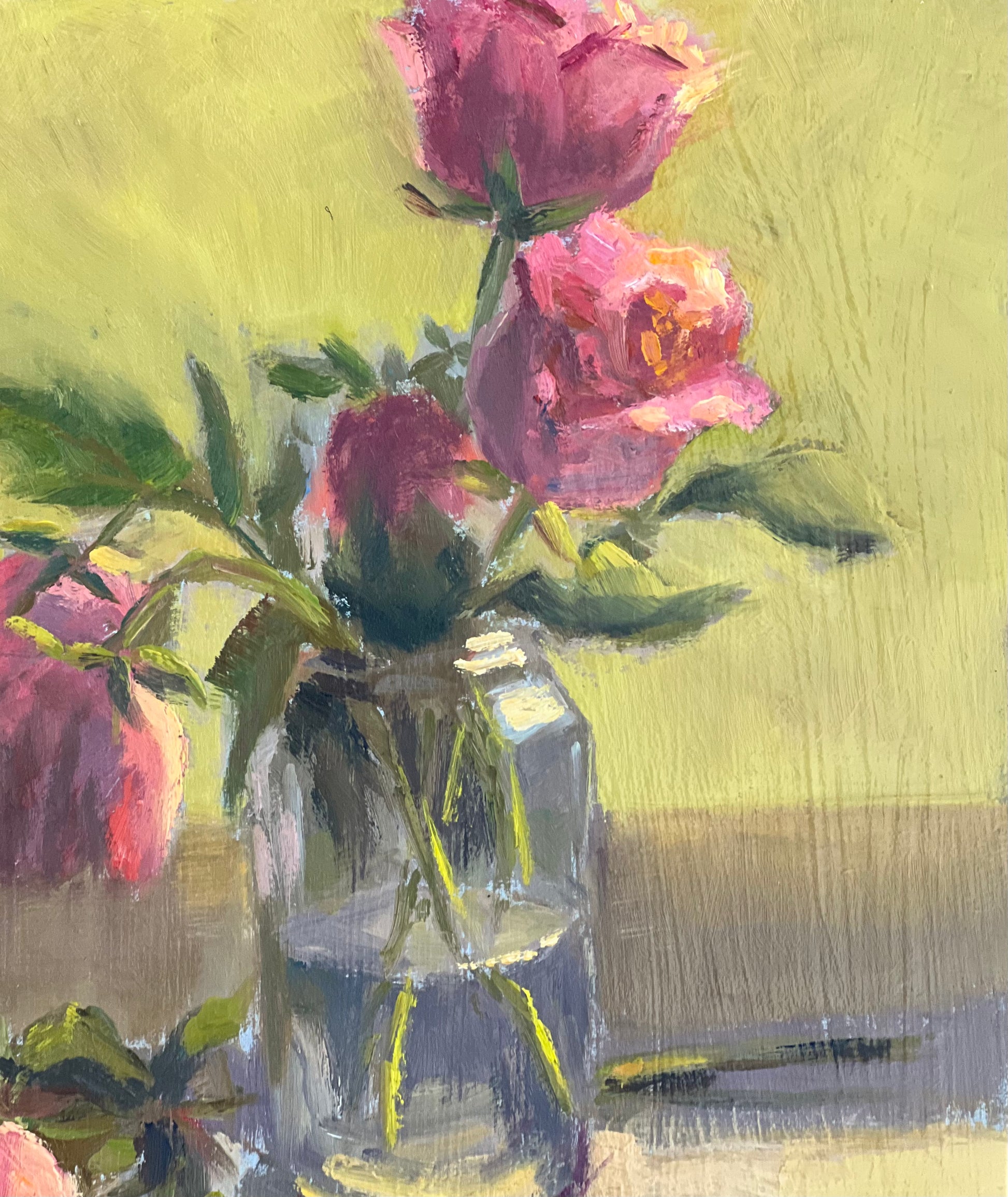 Backlit Roses Oil Painting of Roses - Backlit Pink wilting roses – Nithya Swaminathan ...