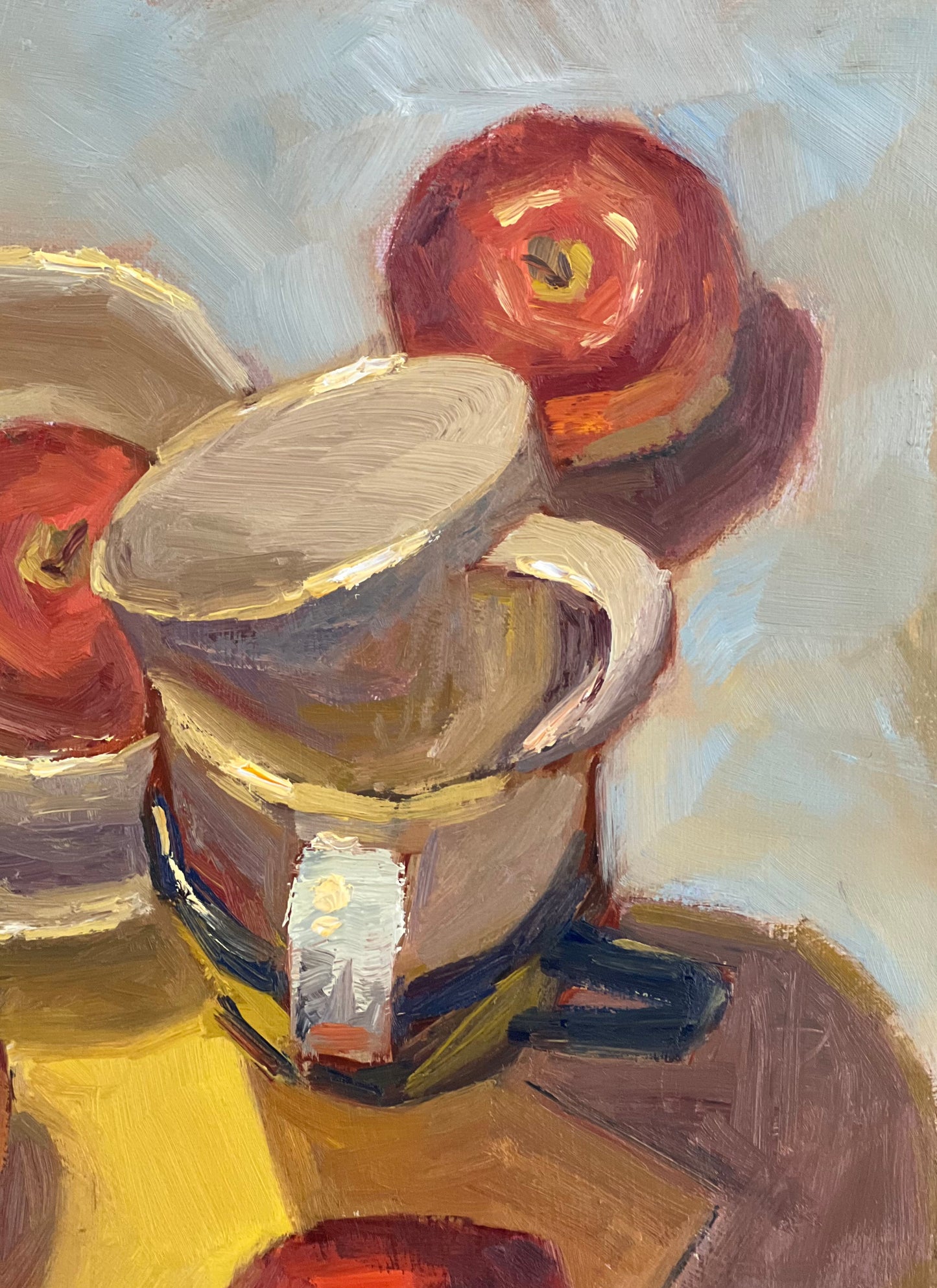 Still Life Oil Painting - Apples and Cup Series 6