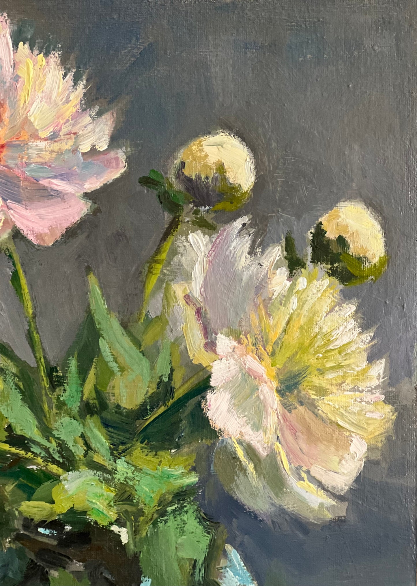 A royal bouquet!  - Large Original Oil Painting of Peony Flowers