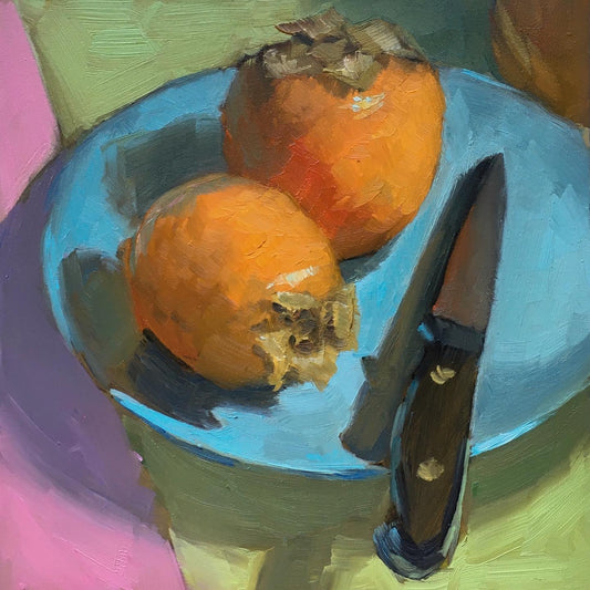 Small Painting - Persimmons on a plate