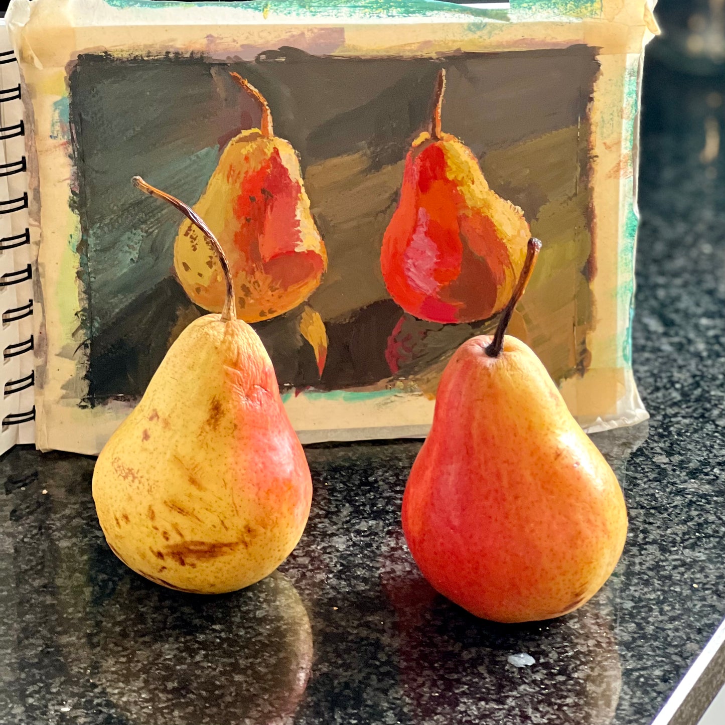Gouache Painting - A pair of pears