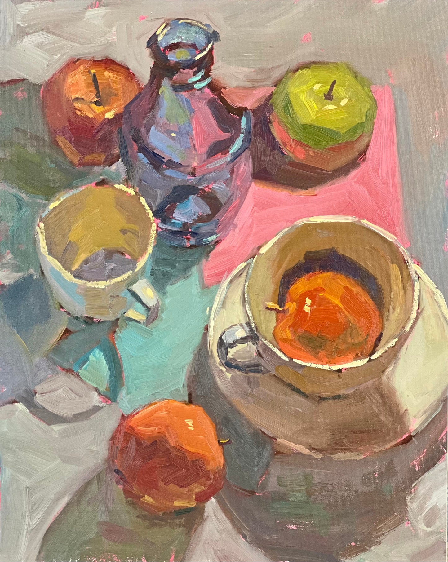 Still Life Oil Painting - Apples and Cup Series 7
