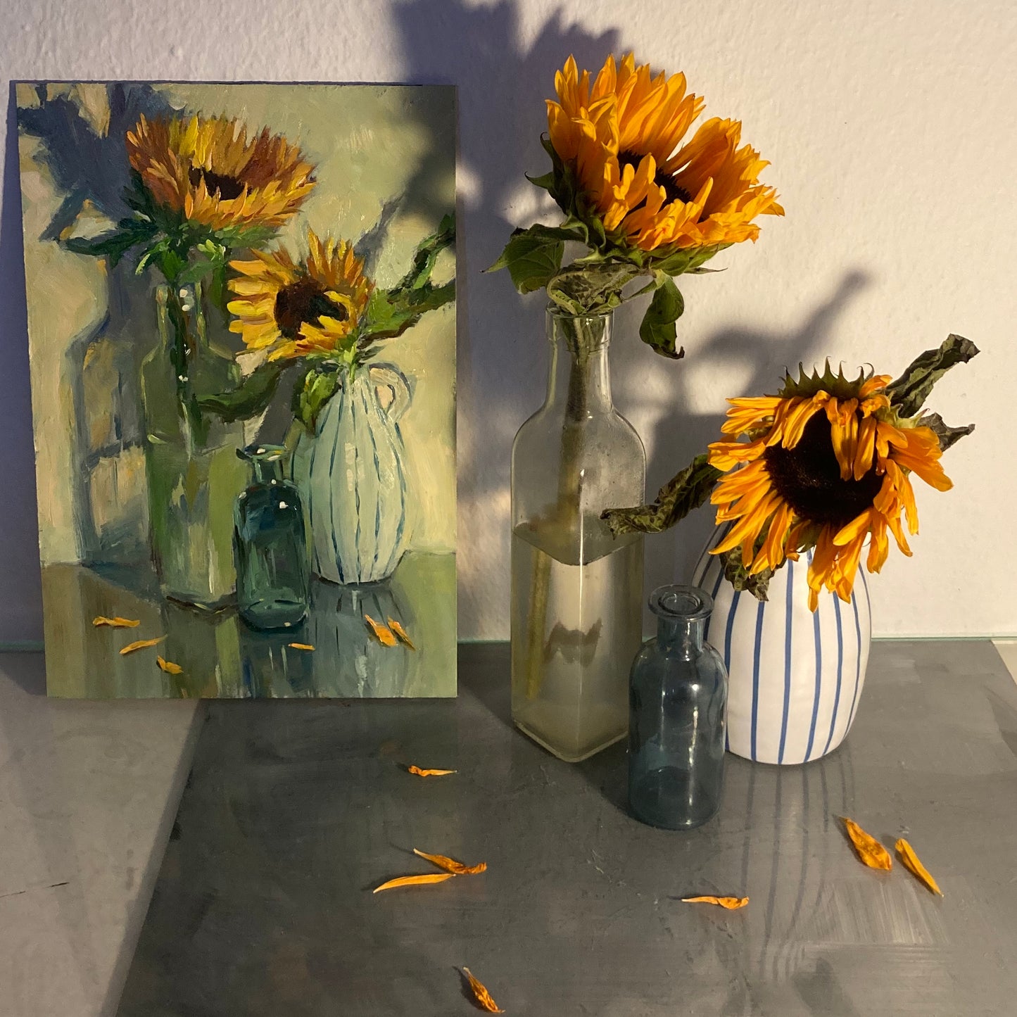 Sunflower Series 12 - Original Stilllife Painting, 8 by 12 inches