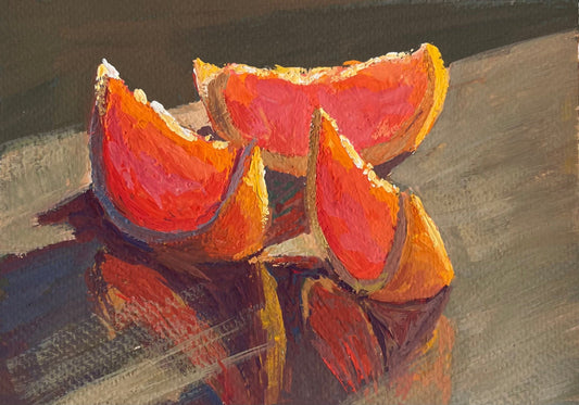 Gouache Painting - Grapefruit Slices Close up