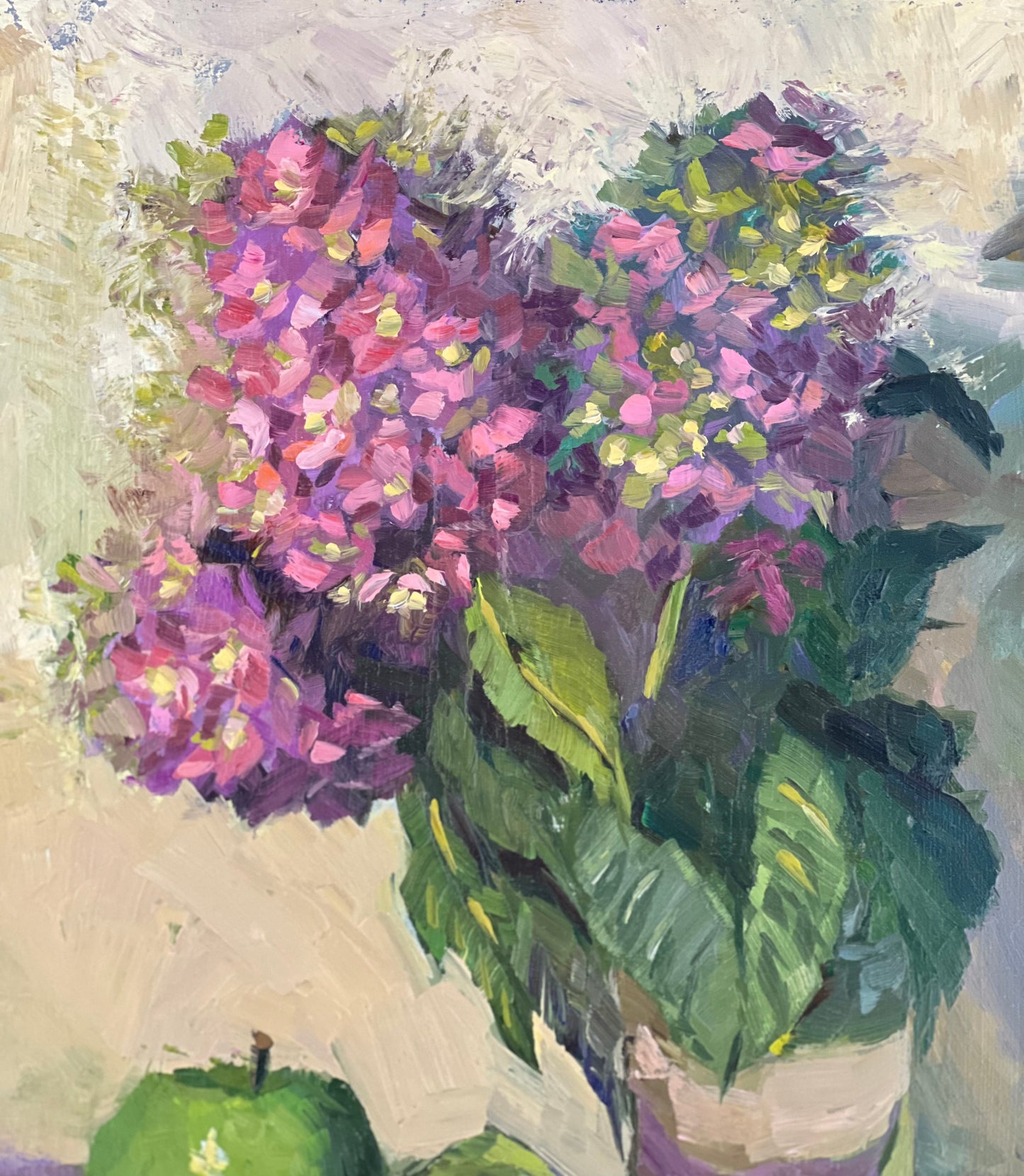Large Floral Oil Painting - Arrangement in Purple and Green!